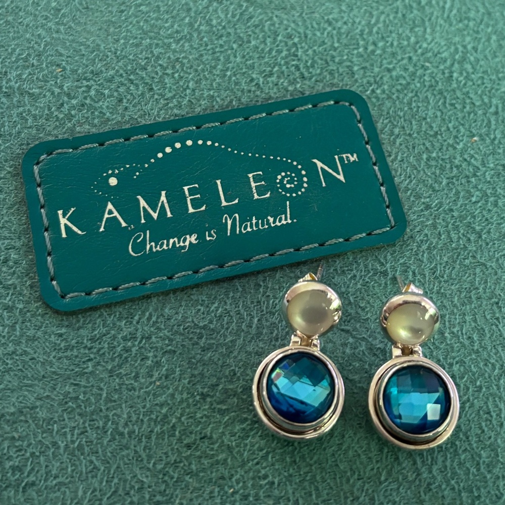 Kameleon earrings with 2 matching jewel pops
